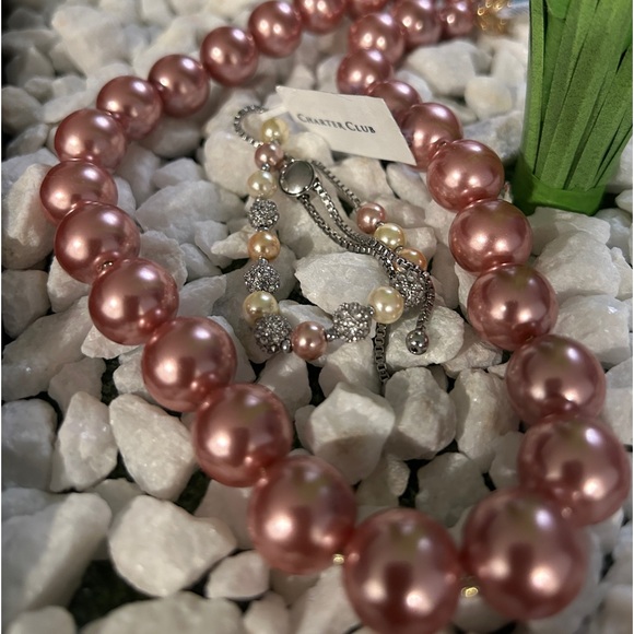 Beaded pink bracelet & necklace set - Picture 4 of 4